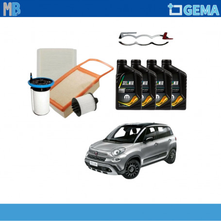 KIT TAGLIANDO 500L 1.3 MULTIJET EURO 6 CON 4 LITRI SELENIA 5W30 GEMA