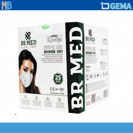 25 MASCHERINE FFP2 NERE BR MED