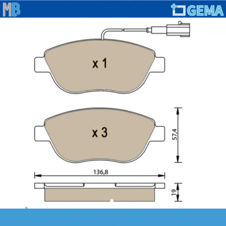 PATTINI FRENO GRANDE PUNTO 1.3 MULTIJET 90 CAVALLI MODELLO GRANDE BEYOND