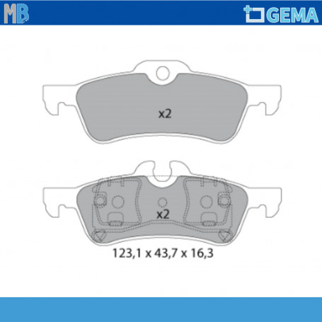 PATTINI FRENO POSTERIORI MINI R50 R53 FRENESE