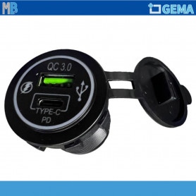 PRESA USB AL POSTO DELLACCENDINO CON UN USCITA TYPE C E UNA USB NORMALE BTL