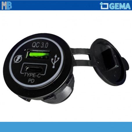 PRESA USB AL POSTO DELLACCENDINO CON UN USCITA TYPE C E UNA USB NORMALE BTL